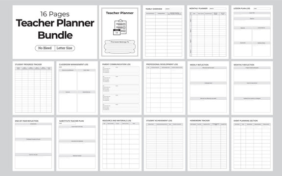 Creative Teacher Planner Designs, Stylish Teacher Planner Icons, Minimalist Planner Illustrations for Teachers - Powered by Adobe