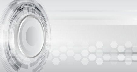 Wide Hi-tech digital technology concept. Illustration high computer technology on grey background. Abstract futuristic design. sci-fi vector illustration.
