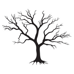 Black tree Symbol style and white background, Natures Elegy A Dead Tree in Black Vector Faded Majesty Monochromatic Vector