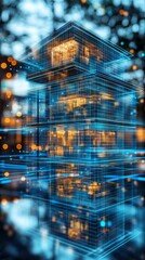Fototapeta premium The Mirror of Reality, Digital Twin Technology