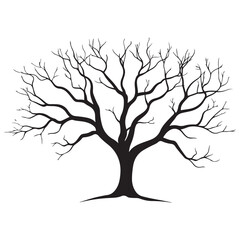 Black tree Symbol style and white background, Natures Elegy A Dead Tree in Black Vector Faded Majesty Monochromatic Vector