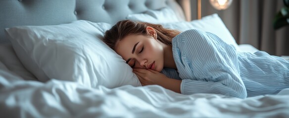 The Woman Sleeping on Bed