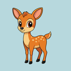 Deer color cartoon vector illustration style design