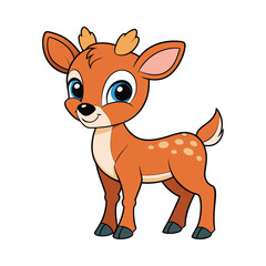 Deer color cartoon vector illustration style design