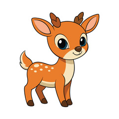Deer color cartoon vector illustration style design