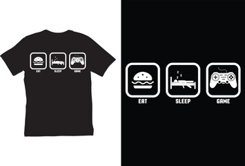 Gaming Quotes - Eat Sleep Game  Vector. Gaming t shirt design © Shahar  ID: #7035539