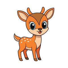 Deer color cartoon vector illustration style design