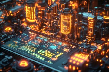 Fototapeta premium The Twin Network, Digital Twin Technology