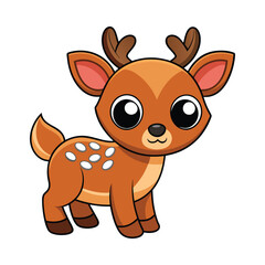 Deer color cartoon vector illustration style design