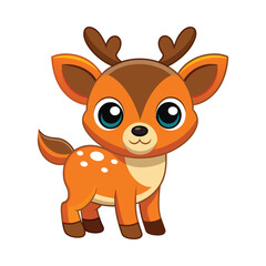Deer color cartoon vector illustration style design