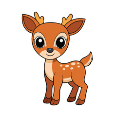 Deer color cartoon vector illustration style design