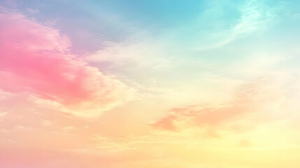 Obraz premium Pastel Sky with Clouds Abstract Background, a Soft Dreamy and Beautiful Background for Design, Photography, and Social Media.
