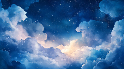Night sky with clouds and stars.