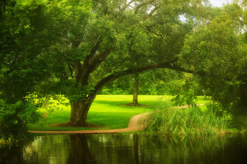 Clear Creek Bayou Heritage Park in League City, Texas, USA
