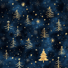 Christmas Dark Blue Digital Paper