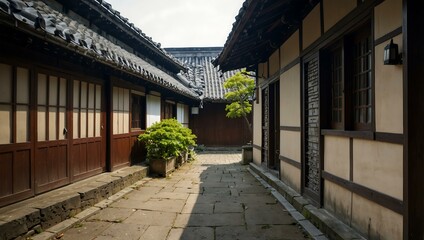 Historic home in Tamashima, Kurashiki, Okayama, Japan.