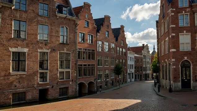 Historic homes in Venlo, Netherlands.
