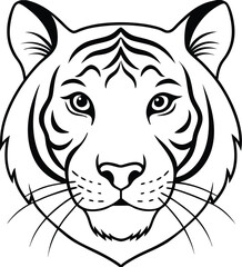 Tribal tiger head logo icon vector illustration for fierce emblems