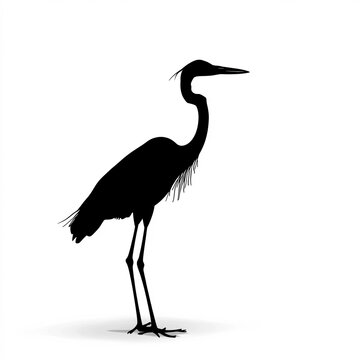 recommend clip art: Great Blue Heron Silhouette, Illustration Isolated On White Background