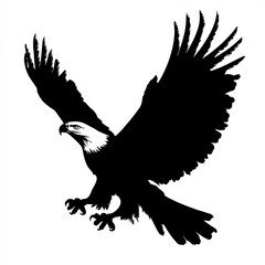 Obraz premium American Eagle Silhouette, Illustration Isolated On White Background