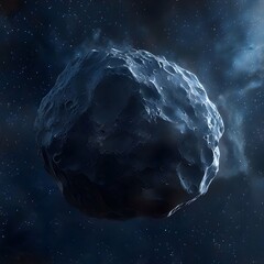 Fototapeta premium blue planet earth. planet in space. moon in space. earth in space. asteroid in dark space.