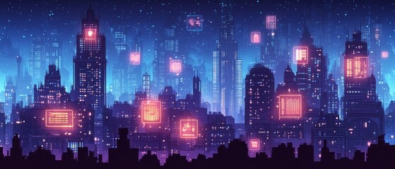 Fototapeta premium City of Twins, Digital Twin Technology