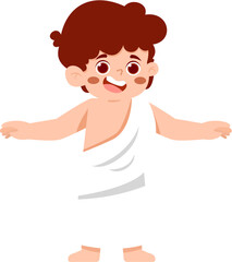 Muslim Kid with Ihram Clothes 