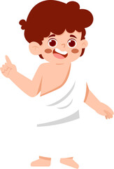 Muslim Kid with Ihram Clothes 
