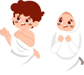 Muslim Kid with Ihram Clothes 