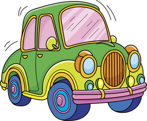 Coloring page outline of the cartoon big truck car. Colorful vector illustration, summer coloring book for kids. © Steiser
