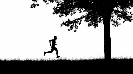 Silhouette of a man running. Silhouette. Illustration