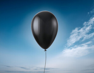 Obraz premium Black balloon floating – A 3D-rendered black balloon, commonly used for Black Friday sale p_1(125)