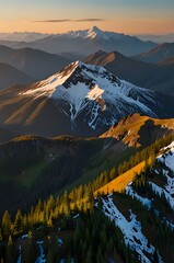 sunset in the mountains