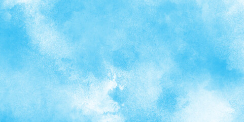 Abstract blue color clouds background, Vibrant clear blue sky with puffy and blurry natural clear clouds, watercolor background concept abstract cloudy sky, cloudy and grunge blue watercolor.