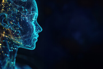 Detailed profile of digital human face with networks