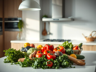 Modern Kitchen with Fresh Ingredients