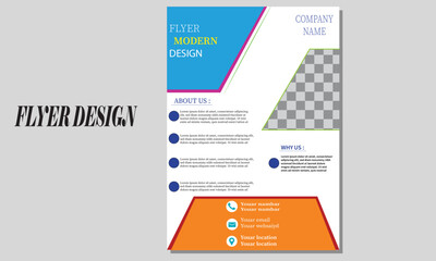 Creative professional modern corporate business printable geometric flyer design template in A4