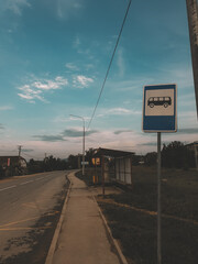 bus stop at the countryside