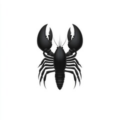 A lobster clipart, gothic style, dark and ornate, isolated on white background.