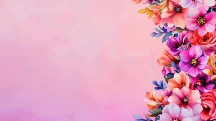 A vibrant floral arrangement on a soft pink background, perfect for celebrating nature's beauty and springtime vibes.