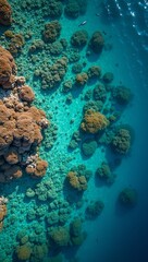 Obraz premium Colorful coral reef with fish in turquoise water