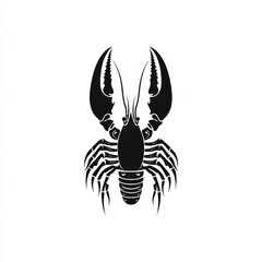 Obraz premium A lobster clipart, tribal tattoo design, intricate patterns, black and white, isolated on white background.