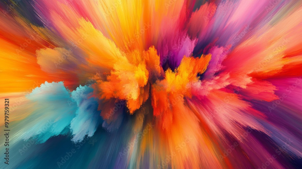Aufkleber An abstract background with a burst of colors and dynamic shapes, capturing a vibrant and energetic essence, ideal for adding excitement to visual content.