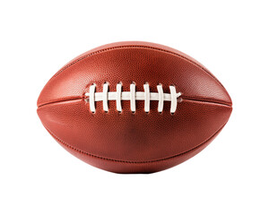 American football ball on a white background. Perfect for sports related designs, football season promotions, and social media visuals. Generative AI