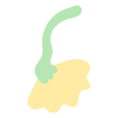 黄色のラフな押し花イラスト⭐︎PNG