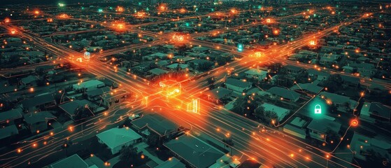 Obraz premium Urban Web of Intelligence, Smart Cities and IoT Integration