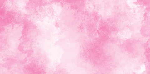 pink smoke background with white clouds, pink cloud sky on art graphics with stains, Soft Pink grunge watercolor paper texture, Romantic Pastel Pink Watercolor Background.