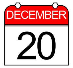 December 20, simple daily calendar icon.