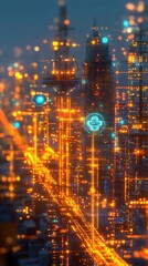 Fototapeta premium The Smart Grid, Smart Cities and IoT Integration