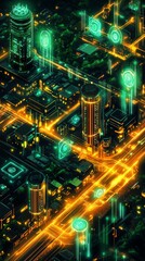 Obraz premium The Smart Grid, Smart Cities and IoT Integration